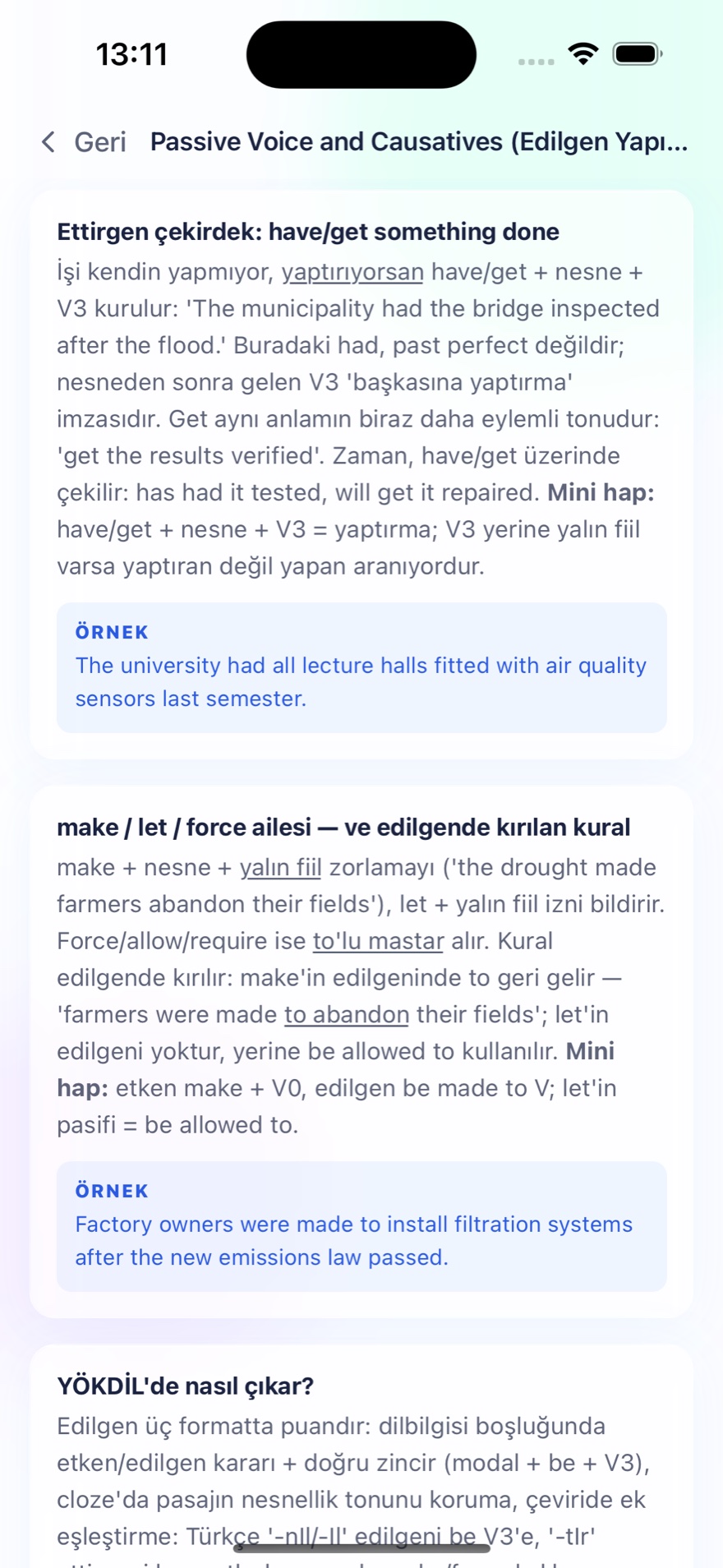 Passive Voice and Causatives konu anlatımı — ettirgen çekirdek, mini haplar ve YÖKDİL'de nasıl çıkar bölümü